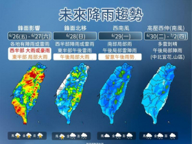 天氣／19縣市豪大雨特報「雙北」也中！颱風甩暴雨重災區曝光、這天最猛下到紅紫爆哪天才停...10日預報先看